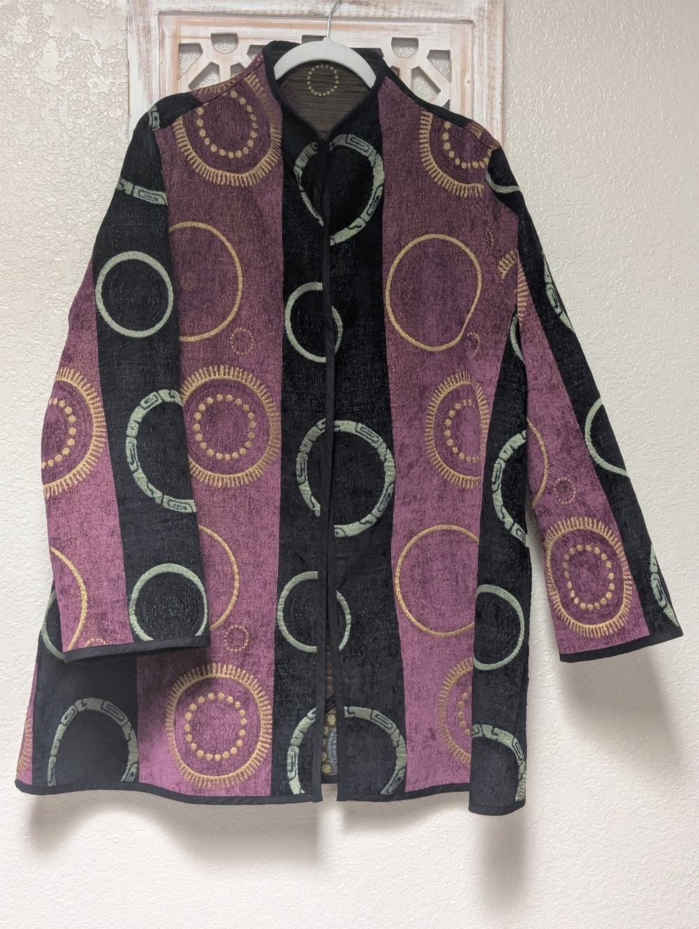 Winding River Womens XXL Tapestry Jacket Multicolored Reversible Artsy Laganlook